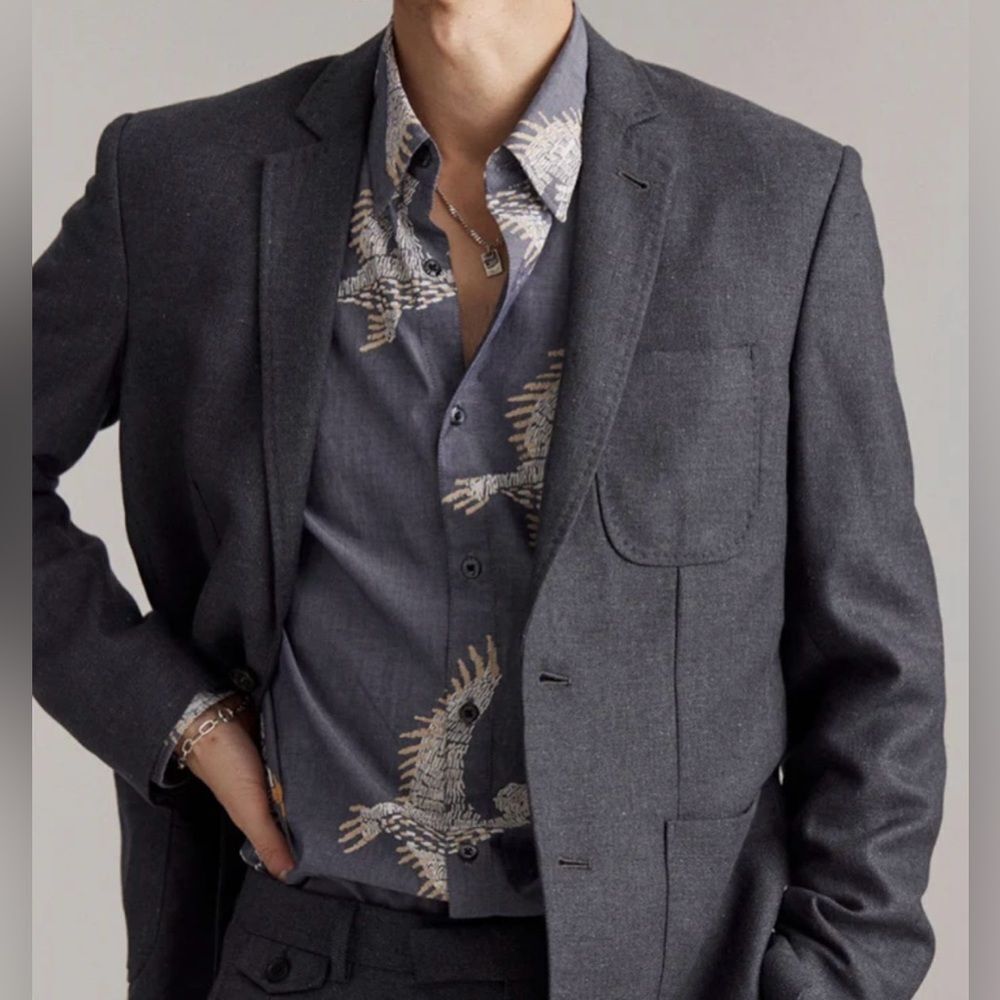 Billy Reid Archie wool and silk Men's Charcoal Gray Blazer size 48R